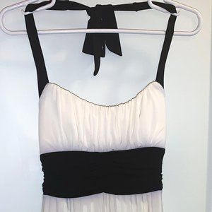 Speechless White/Black Halter Dress, Medium